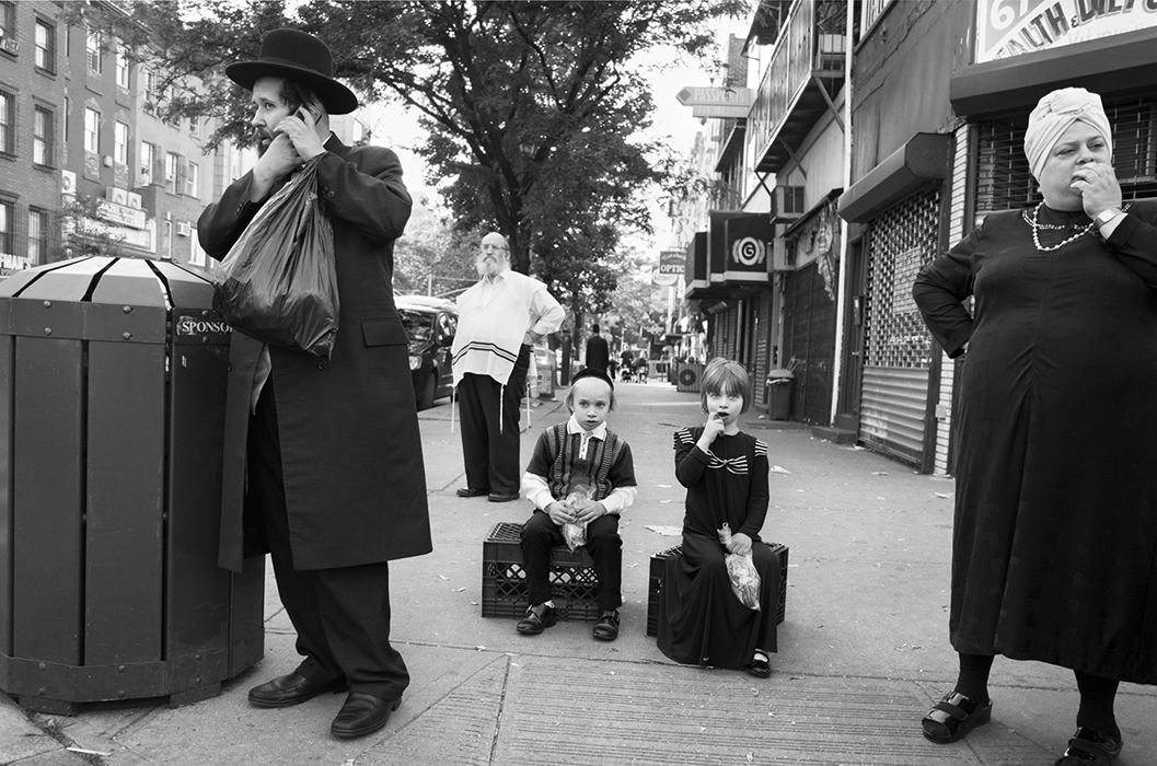 Kids sitting on Milk Crates/Lee Avenue, Brooklyn, NY